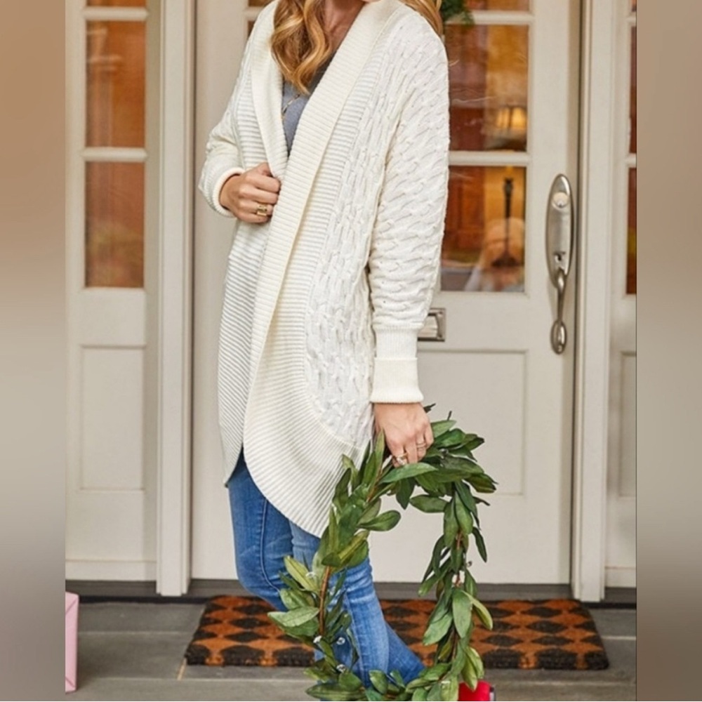 Matilda Jane White Cardigan Sweater Cozy Knit